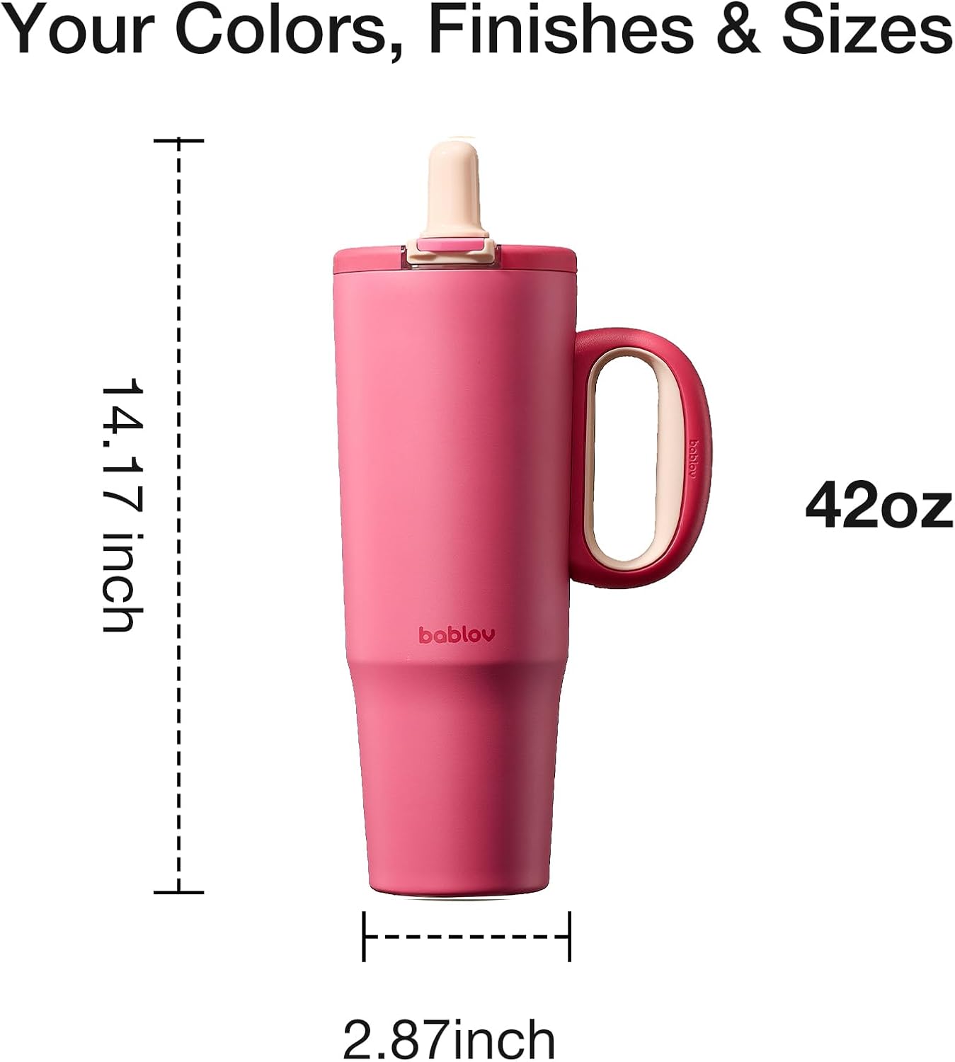 Coffee Tumbler with Straw 23oz Insulated Travel Coffee Mugs | 316L Stainless Steel Insulated Tumbler with Handle for Tea, Cold Hot Beverages at Home Office Camping or on the Go Travel Mug