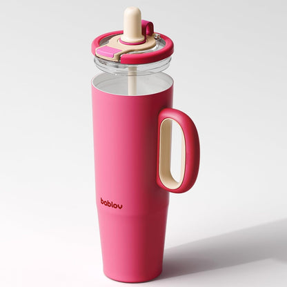 Coffee Tumbler with Straw 23oz Insulated Travel Coffee Mugs | 316L Stainless Steel Insulated Tumbler with Handle for Tea, Cold Hot Beverages at Home Office Camping or on the Go Travel Mug