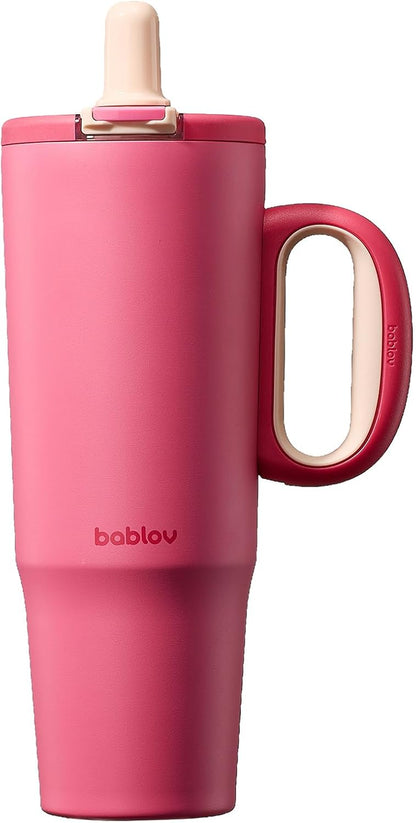 Coffee Tumbler with Straw 23oz Insulated Travel Coffee Mugs | 316L Stainless Steel Insulated Tumbler with Handle for Tea, Cold Hot Beverages at Home Office Camping or on the Go Travel Mug