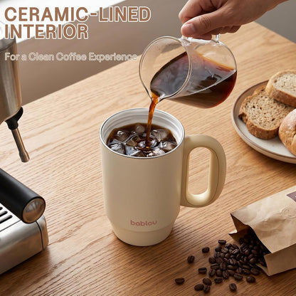 Coffee Tumbler with Straw 23oz Insulated Travel Coffee Mugs | 316L Stainless Steel Insulated Tumbler with Handle for Tea, Cold Hot Beverages at Home Office Camping or on the Go Travel Mug