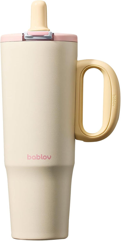 Coffee Tumbler with Straw 23oz Insulated Travel Coffee Mugs | 316L Stainless Steel Insulated Tumbler with Handle for Tea, Cold Hot Beverages at Home Office Camping or on the Go Travel Mug