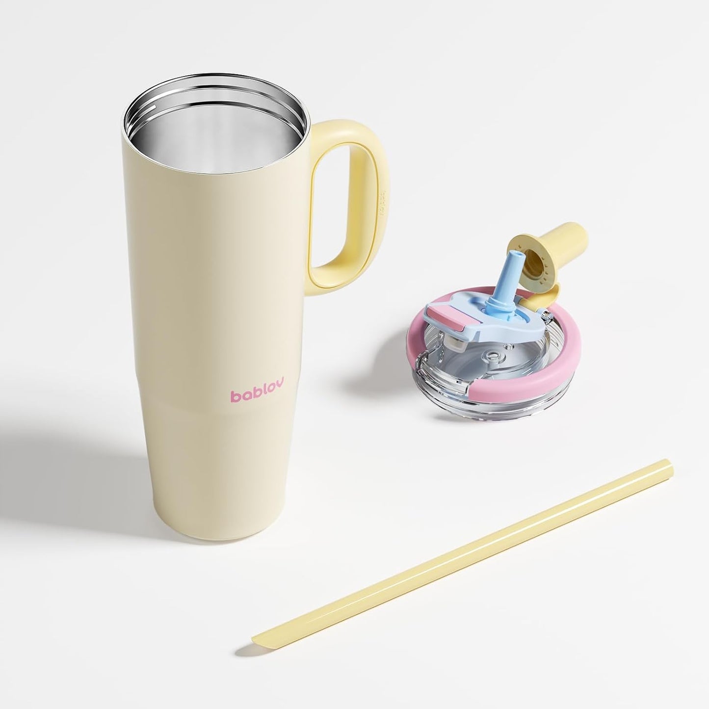Coffee Tumbler with Straw 23oz Insulated Travel Coffee Mugs | 316L Stainless Steel Insulated Tumbler with Handle for Tea, Cold Hot Beverages at Home Office Camping or on the Go Travel Mug