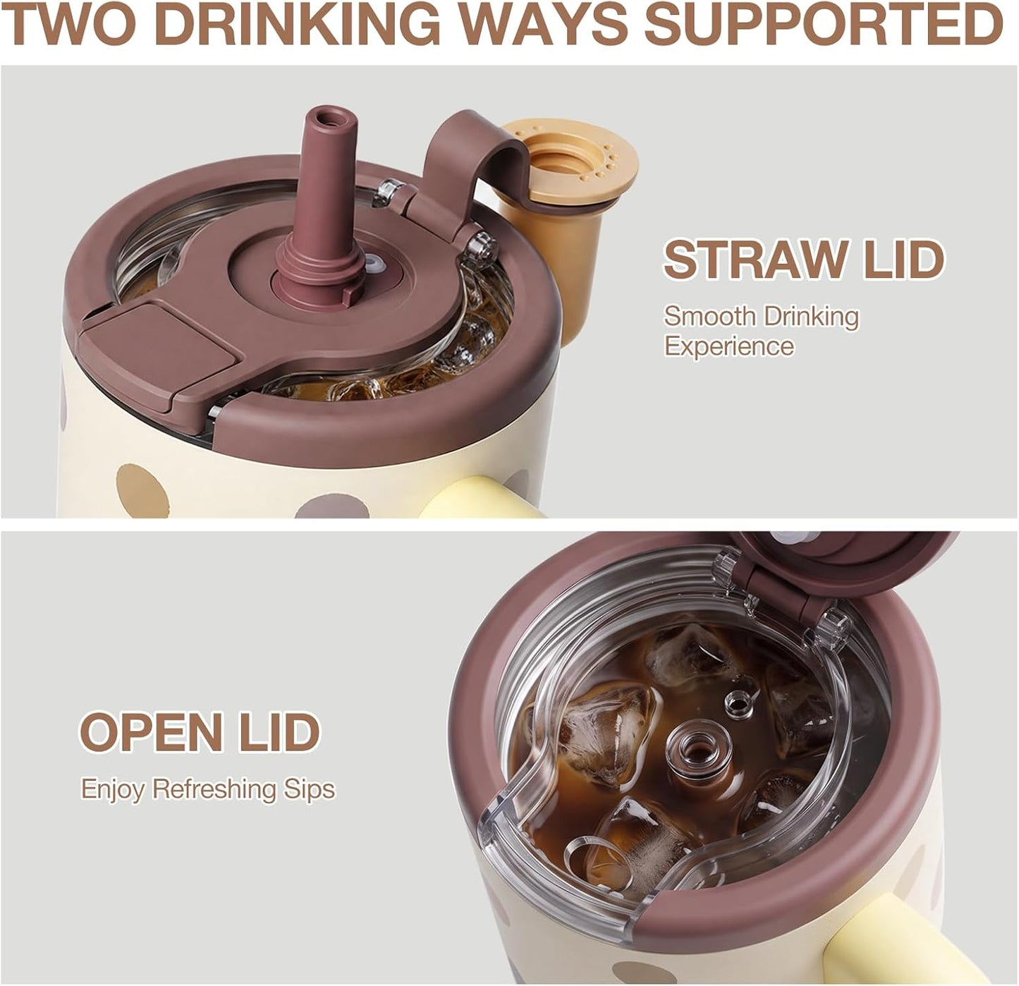 Coffee Tumbler with Straw 23oz Insulated Travel Coffee Mugs | 316L Stainless Steel Insulated Tumbler with Handle for Tea, Cold Hot Beverages at Home Office Camping or on the Go Travel Mug