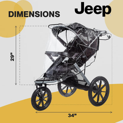 Jogging Stroller Weather Shield, Baby Rain Cover, Universal Size to fit most Jogging Strollers, Waterproof, Windproof, Ventilation,Protection, Pram,Vinyl, Clear, Plastic