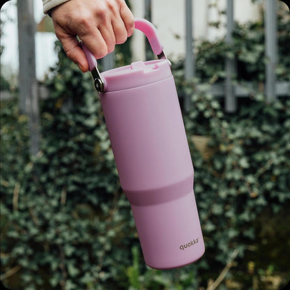 Quokka Cup Core Blossom Pink 850 ml - Ergonomic Handle - Comfortable Integrated Spout - Double Wall Stainless Steel - Thermal Reusable