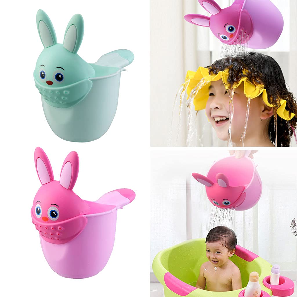 Baby Bath Waterfall Rinser Kids Shampoo Rinse Cup Cartoon Shower Washing for Head Watering Spoon Bathing Cups