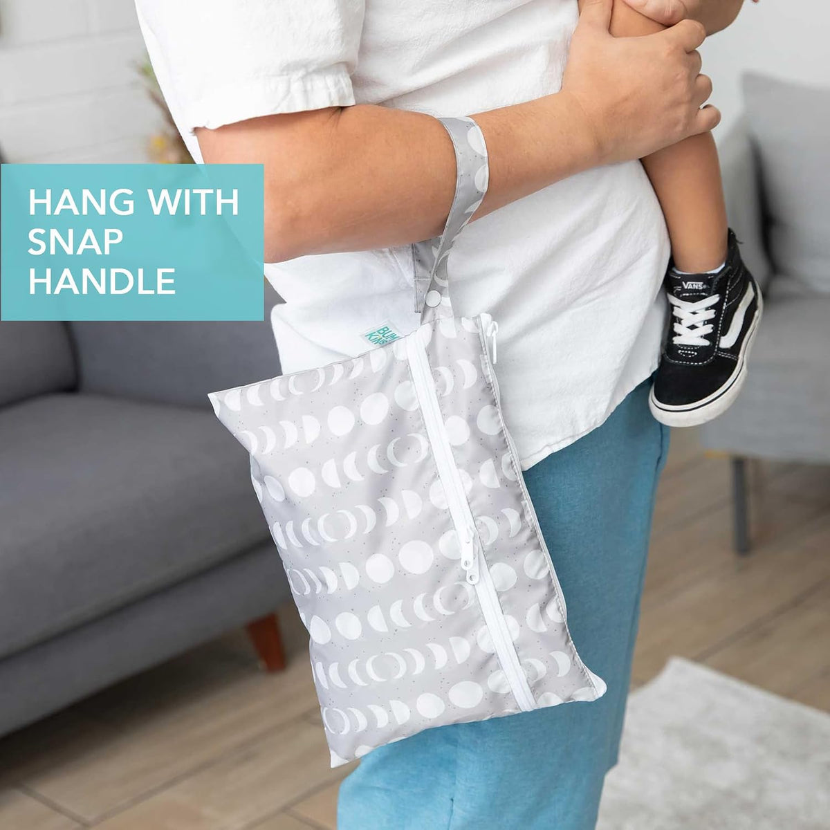 Roamio Waterproof Wet Bag for Baby, Travel, Swim Suit, Cloth Diapers, Pump Parts, Pool, Beach, Gym Clothes, Toiletry, Hook to Stroller, Daycare, Zip Reusable Wetdry Packing Pouch, Multi Check - Colors B