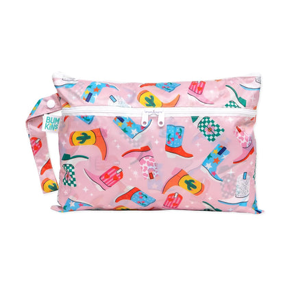 Roamio Waterproof Wet Bag for Baby, Travel, Swim Suit, Cloth Diapers, Pump Parts, Pool, Beach, Gym Clothes, Toiletry, Hook to Stroller, Daycare, Zip Reusable Wetdry Packing Pouch, Multi Check - Colors B