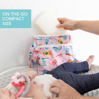 Roamio Waterproof Wet Bag for Baby, Travel, Swim Suit, Cloth Diapers, Pump Parts, Pool, Beach, Gym Clothes, Toiletry, Hook to Stroller, Daycare, Zip Reusable Wetdry Packing Pouch, Multi Check - Colors B