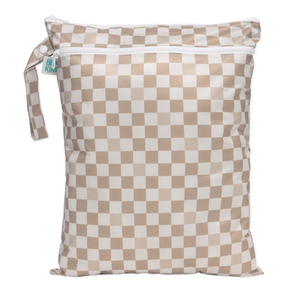 Roamio Waterproof Wet Bag for Baby, Travel, Swim Suit, Cloth Diapers, Pump Parts, Pool, Beach, Gym Clothes, Toiletry, Hook to Stroller, Daycare, Zip Reusable Wetdry Packing Pouch, Multi Check - Colors B