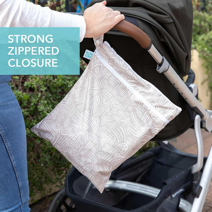 Roamio Waterproof Wet Bag for Baby, Travel, Swim Suit, Cloth Diapers, Pump Parts, Pool, Beach, Gym Clothes, Toiletry, Hook to Stroller, Daycare, Zip Reusable Wetdry Packing Pouch, Multi Check - Colors B