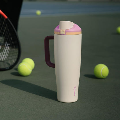 Tumbler Stainless Steel Water Bottle 40 oz Tropical | 2-in-1 Sip-or-Swig Lid | Splash-Resistant Lid | Reusable Straw | Cup Holder Friendly | Right & Left Hand Friendly