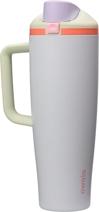 Tumbler Stainless Steel Water Bottle 40 oz Tropical | 2-in-1 Sip-or-Swig Lid | Splash-Resistant Lid | Reusable Straw | Cup Holder Friendly | Right & Left Hand Friendly