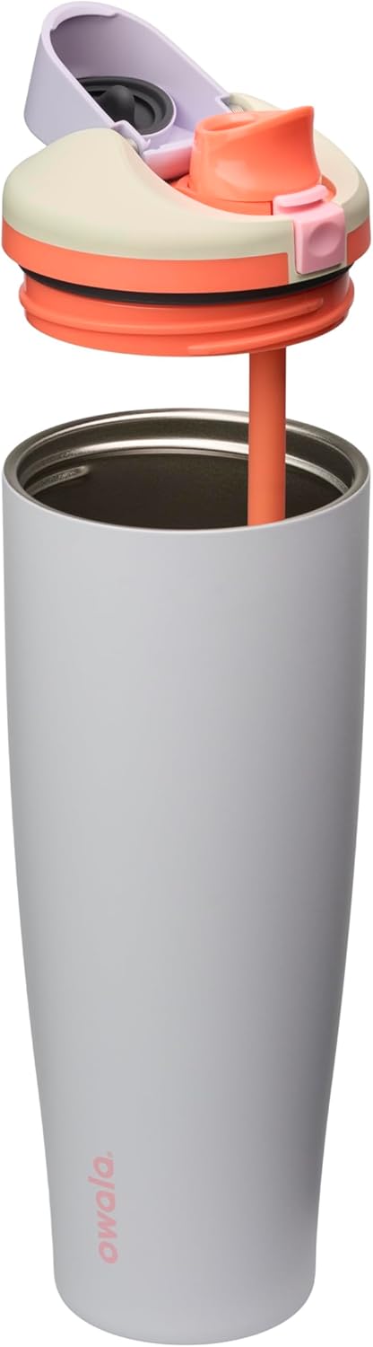 Tumbler Stainless Steel Water Bottle 40 oz Tropical | 2-in-1 Sip-or-Swig Lid | Splash-Resistant Lid | Reusable Straw | Cup Holder Friendly | Right & Left Hand Friendly