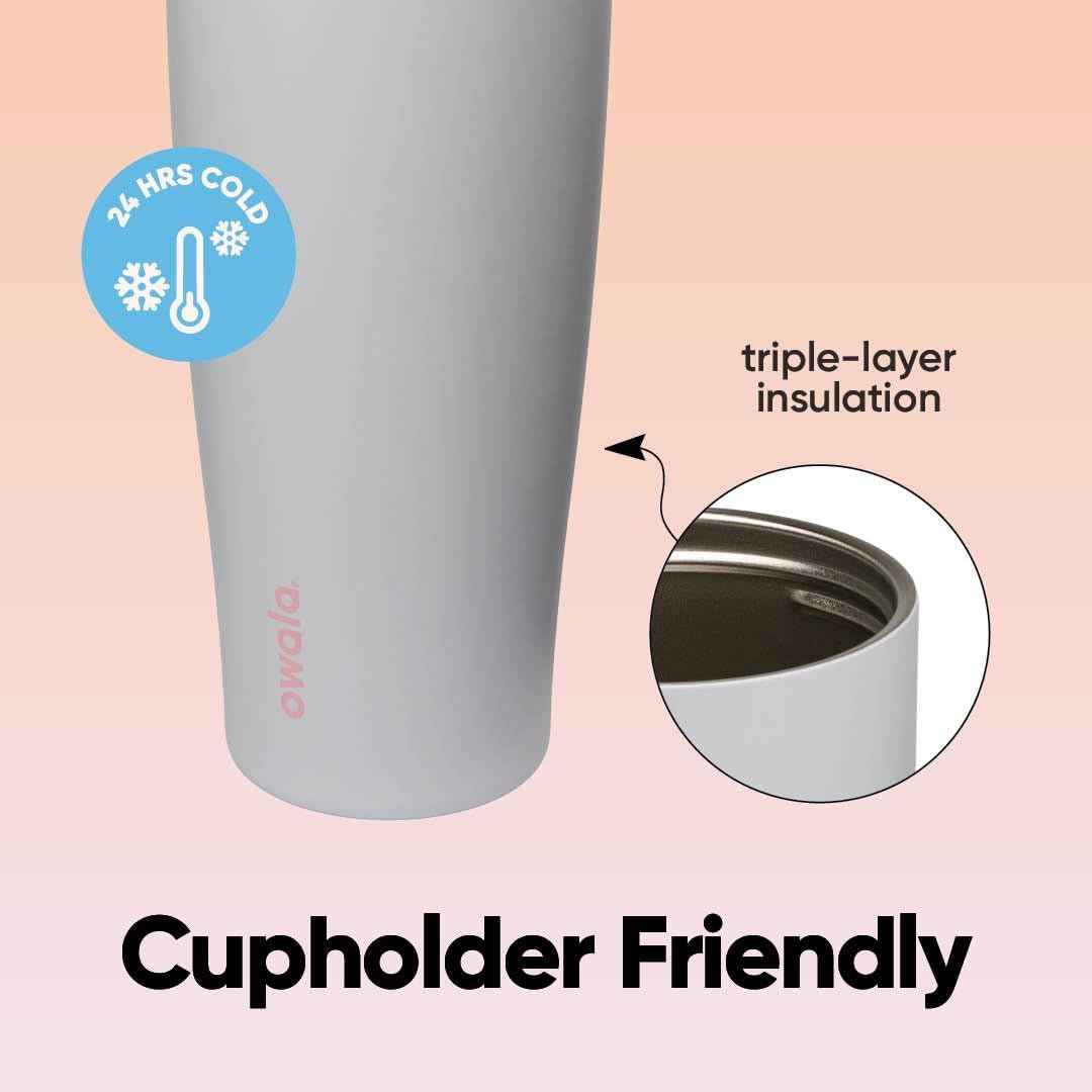 Tumbler Stainless Steel Water Bottle 40 oz Tropical | 2-in-1 Sip-or-Swig Lid | Splash-Resistant Lid | Reusable Straw | Cup Holder Friendly | Right & Left Hand Friendly