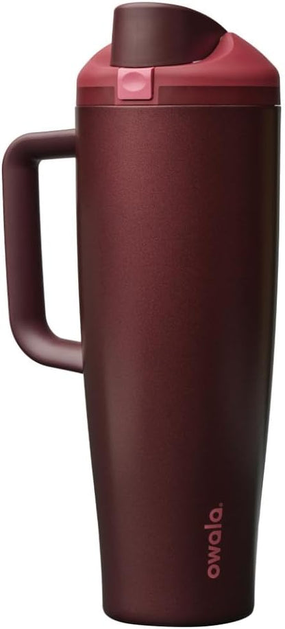 Tumbler Stainless Steel Water Bottle 40 oz Tropical | 2-in-1 Sip-or-Swig Lid | Splash-Resistant Lid | Reusable Straw | Cup Holder Friendly | Right & Left Hand Friendly