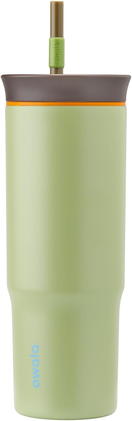 Tumbler Stainless Steel Water Bottle 40 oz Tropical | 2-in-1 Sip-or-Swig Lid | Splash-Resistant Lid | Reusable Straw | Cup Holder Friendly | Right & Left Hand Friendly