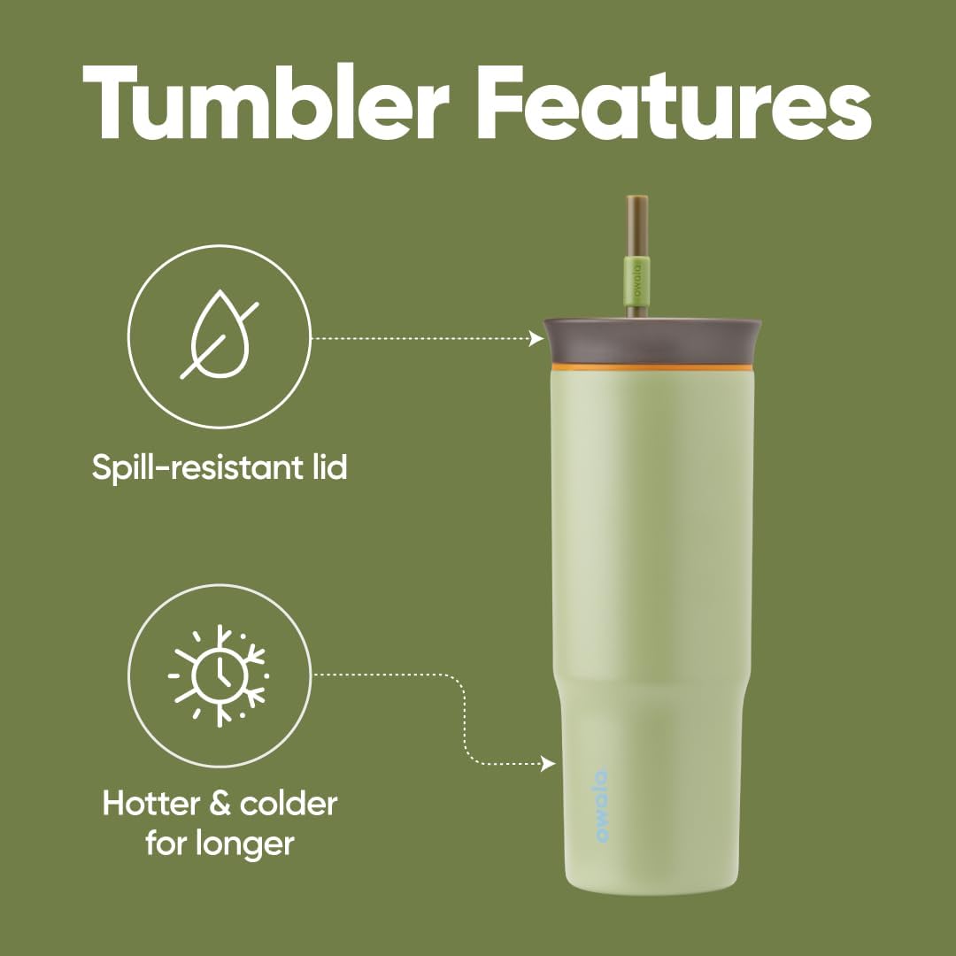 Tumbler Stainless Steel Water Bottle 40 oz Tropical | 2-in-1 Sip-or-Swig Lid | Splash-Resistant Lid | Reusable Straw | Cup Holder Friendly | Right & Left Hand Friendly