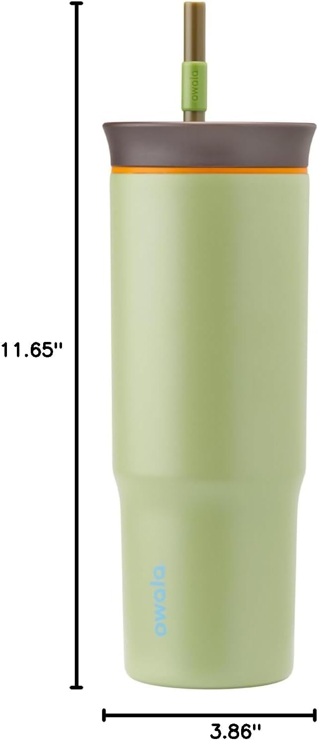Tumbler Stainless Steel Water Bottle 40 oz Tropical | 2-in-1 Sip-or-Swig Lid | Splash-Resistant Lid | Reusable Straw | Cup Holder Friendly | Right & Left Hand Friendly