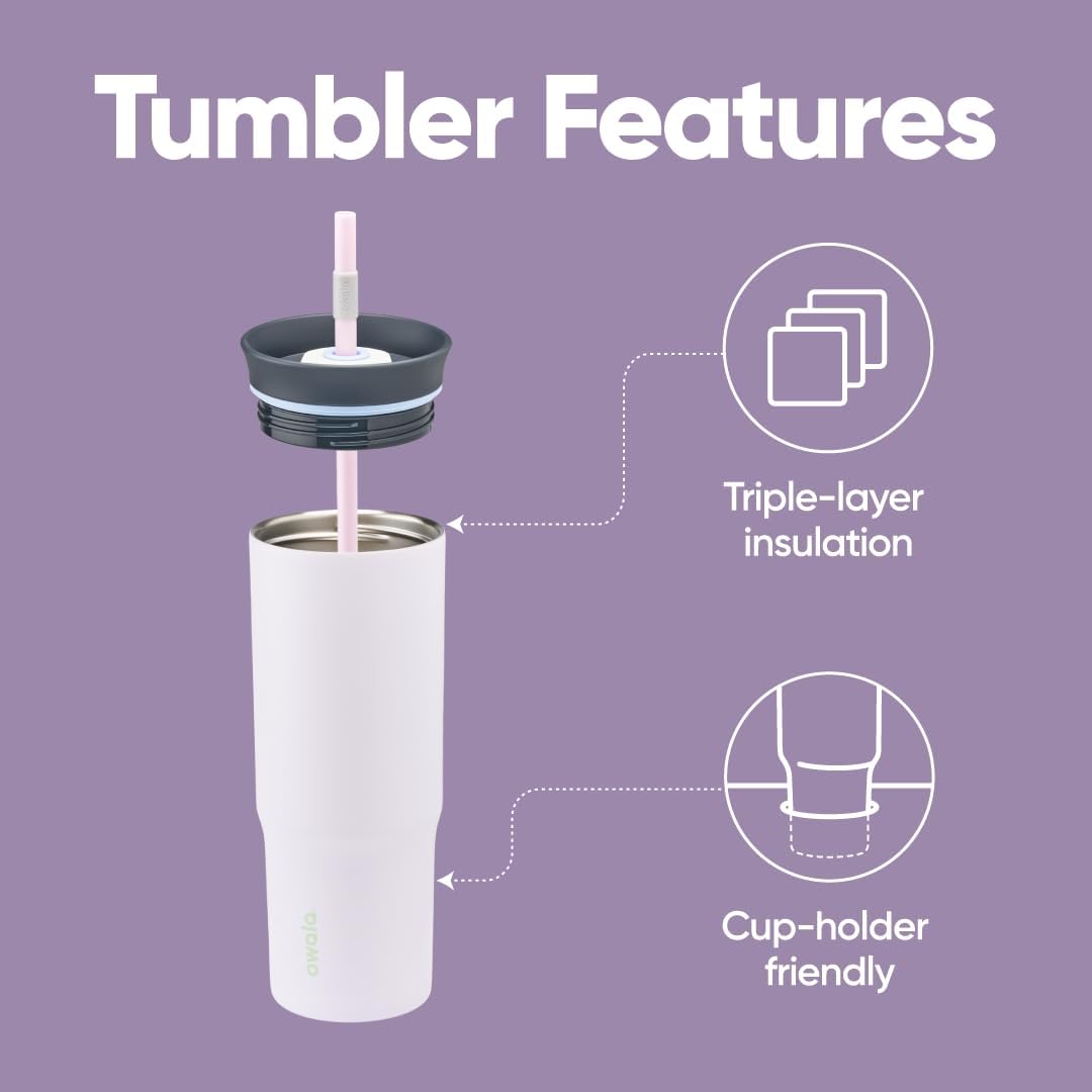 Tumbler Stainless Steel Water Bottle 40 oz Tropical | 2-in-1 Sip-or-Swig Lid | Splash-Resistant Lid | Reusable Straw | Cup Holder Friendly | Right & Left Hand Friendly