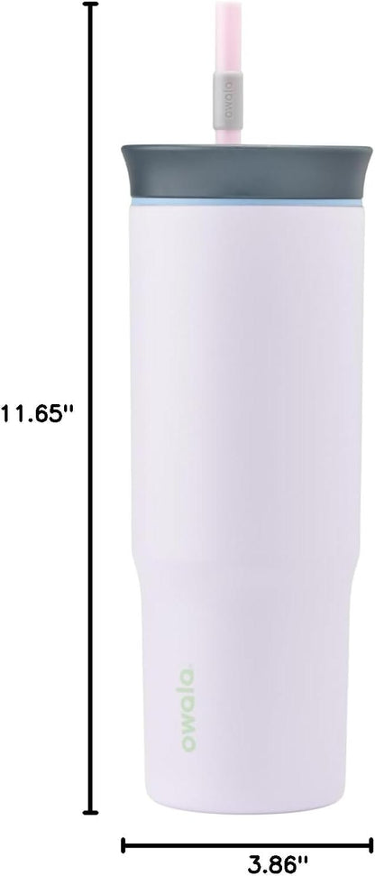 Tumbler Stainless Steel Water Bottle 40 oz Tropical | 2-in-1 Sip-or-Swig Lid | Splash-Resistant Lid | Reusable Straw | Cup Holder Friendly | Right & Left Hand Friendly