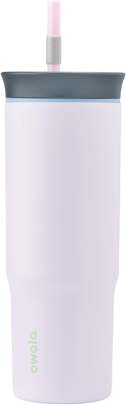 Tumbler Stainless Steel Water Bottle 40 oz Tropical | 2-in-1 Sip-or-Swig Lid | Splash-Resistant Lid | Reusable Straw | Cup Holder Friendly | Right & Left Hand Friendly