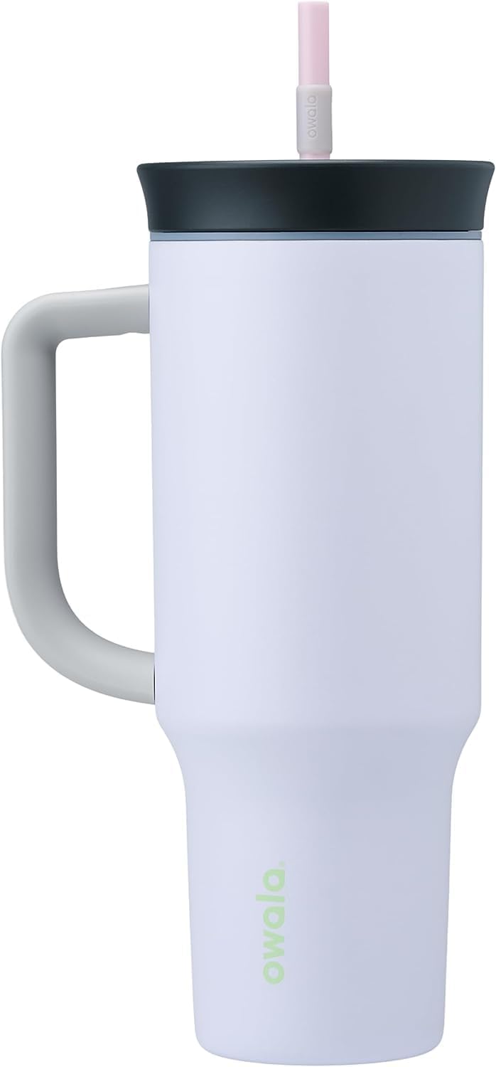Tumbler Stainless Steel Water Bottle 40 oz Tropical | 2-in-1 Sip-or-Swig Lid | Splash-Resistant Lid | Reusable Straw | Cup Holder Friendly | Right & Left Hand Friendly