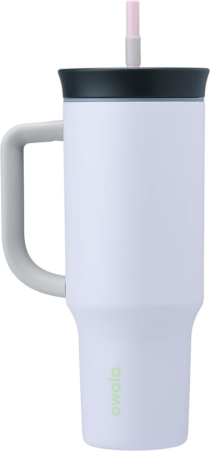 Tumbler Stainless Steel Water Bottle 40 oz Tropical | 2-in-1 Sip-or-Swig Lid | Splash-Resistant Lid | Reusable Straw | Cup Holder Friendly | Right & Left Hand Friendly