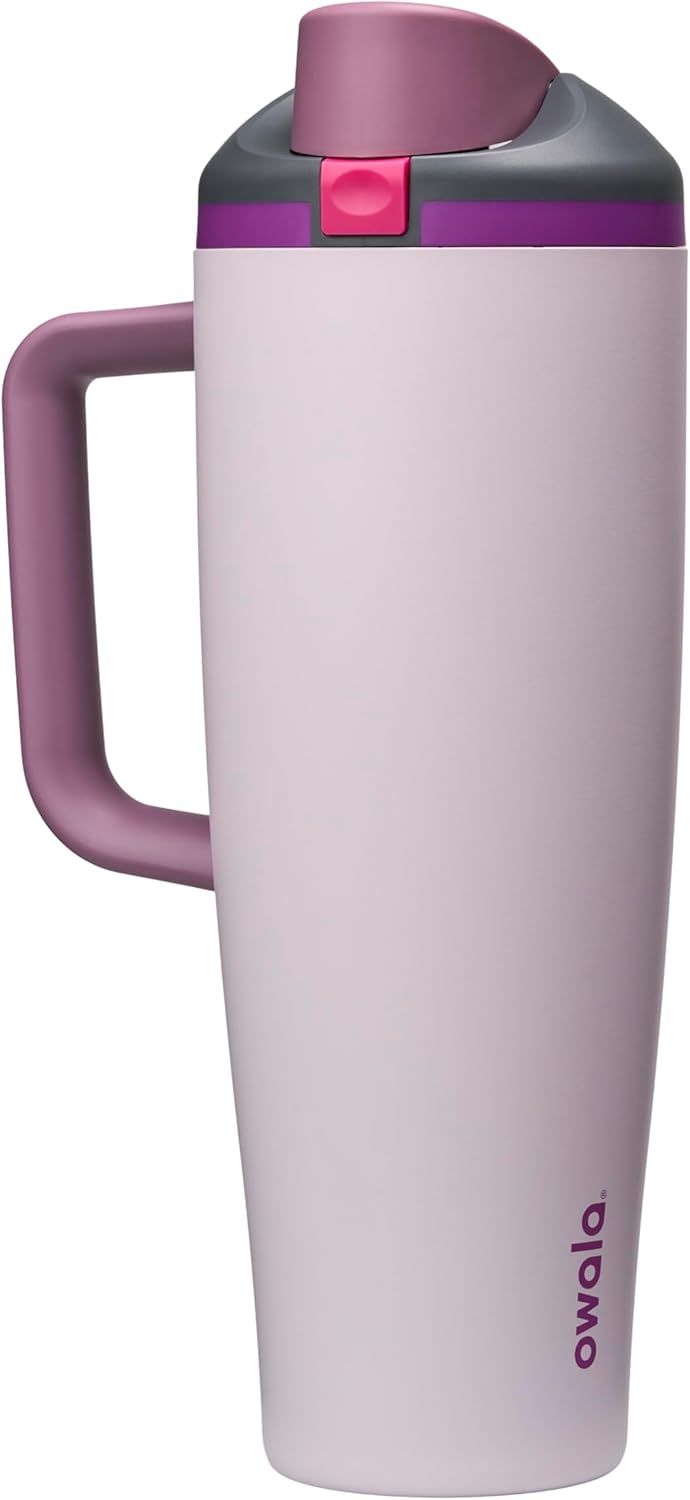 Tumbler Stainless Steel Water Bottle 40 oz Tropical | 2-in-1 Sip-or-Swig Lid | Splash-Resistant Lid | Reusable Straw | Cup Holder Friendly | Right & Left Hand Friendly
