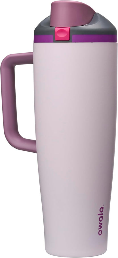 Tumbler Stainless Steel Water Bottle 40 oz Tropical | 2-in-1 Sip-or-Swig Lid | Splash-Resistant Lid | Reusable Straw | Cup Holder Friendly | Right & Left Hand Friendly