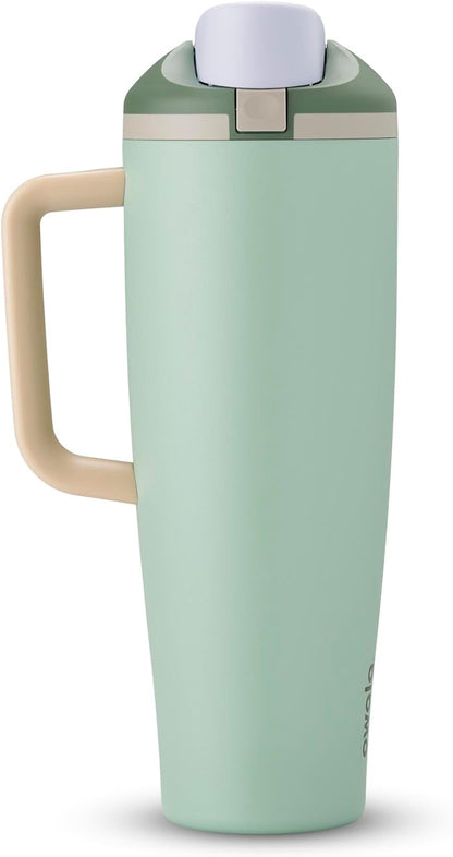 Tumbler Stainless Steel Water Bottle 40 oz Tropical | 2-in-1 Sip-or-Swig Lid | Splash-Resistant Lid | Reusable Straw | Cup Holder Friendly | Right & Left Hand Friendly