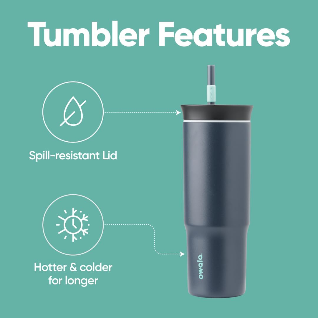 Tumbler Stainless Steel Water Bottle 40 oz Tropical | 2-in-1 Sip-or-Swig Lid | Splash-Resistant Lid | Reusable Straw | Cup Holder Friendly | Right & Left Hand Friendly