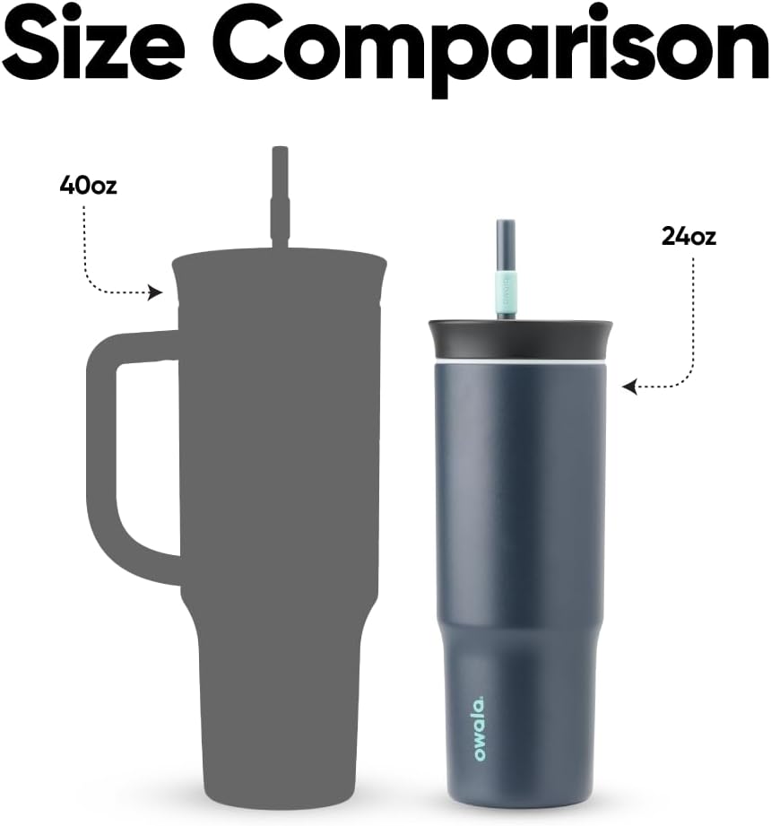 Tumbler Stainless Steel Water Bottle 40 oz Tropical | 2-in-1 Sip-or-Swig Lid | Splash-Resistant Lid | Reusable Straw | Cup Holder Friendly | Right & Left Hand Friendly