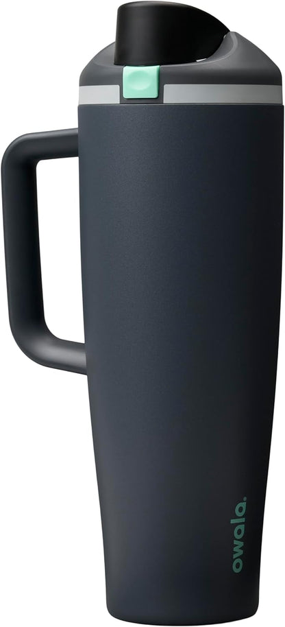 Tumbler Stainless Steel Water Bottle 40 oz Tropical | 2-in-1 Sip-or-Swig Lid | Splash-Resistant Lid | Reusable Straw | Cup Holder Friendly | Right & Left Hand Friendly
