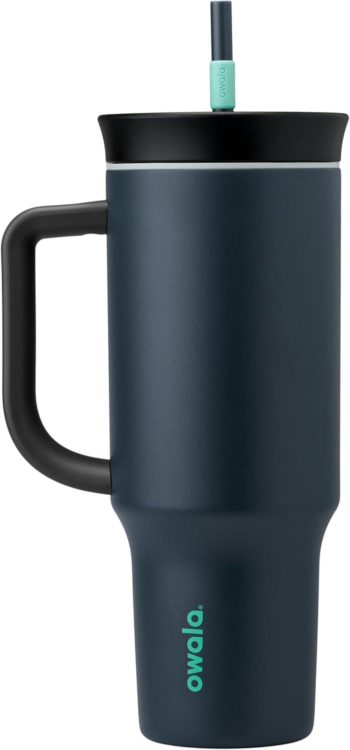 Tumbler Stainless Steel Water Bottle 40 oz Tropical | 2-in-1 Sip-or-Swig Lid | Splash-Resistant Lid | Reusable Straw | Cup Holder Friendly | Right & Left Hand Friendly