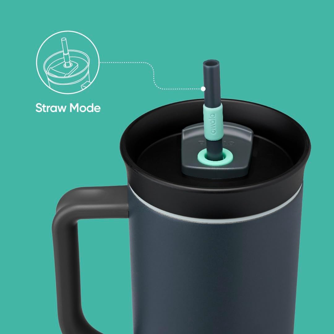 Tumbler Stainless Steel Water Bottle 40 oz Tropical | 2-in-1 Sip-or-Swig Lid | Splash-Resistant Lid | Reusable Straw | Cup Holder Friendly | Right & Left Hand Friendly
