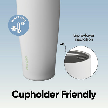 Tumbler Stainless Steel Water Bottle 40 oz Tropical | 2-in-1 Sip-or-Swig Lid | Splash-Resistant Lid | Reusable Straw | Cup Holder Friendly | Right & Left Hand Friendly