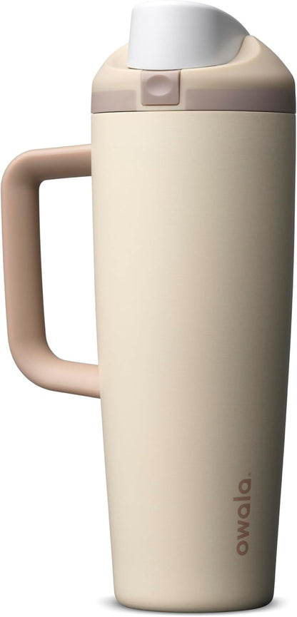Tumbler Stainless Steel Water Bottle 40 oz Tropical | 2-in-1 Sip-or-Swig Lid | Splash-Resistant Lid | Reusable Straw | Cup Holder Friendly | Right & Left Hand Friendly