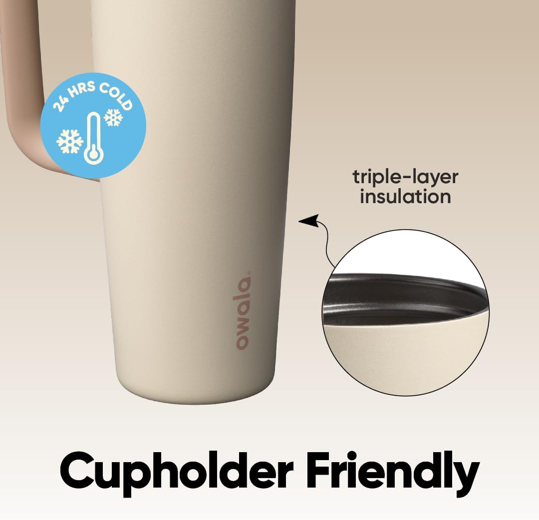 Tumbler Stainless Steel Water Bottle 40 oz Tropical | 2-in-1 Sip-or-Swig Lid | Splash-Resistant Lid | Reusable Straw | Cup Holder Friendly | Right & Left Hand Friendly