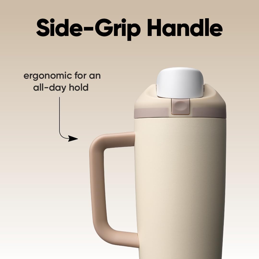 Tumbler Stainless Steel Water Bottle 40 oz Tropical | 2-in-1 Sip-or-Swig Lid | Splash-Resistant Lid | Reusable Straw | Cup Holder Friendly | Right & Left Hand Friendly