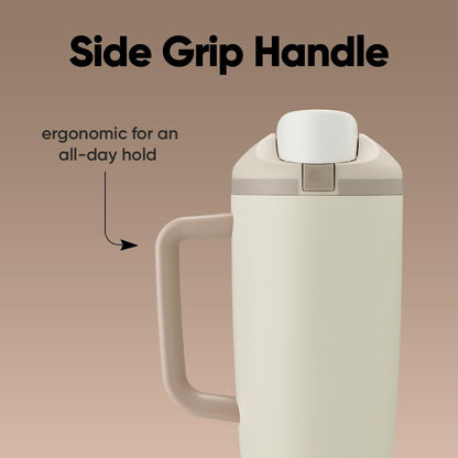 Tumbler Stainless Steel Water Bottle 40 oz Tropical | 2-in-1 Sip-or-Swig Lid | Splash-Resistant Lid | Reusable Straw | Cup Holder Friendly | Right & Left Hand Friendly