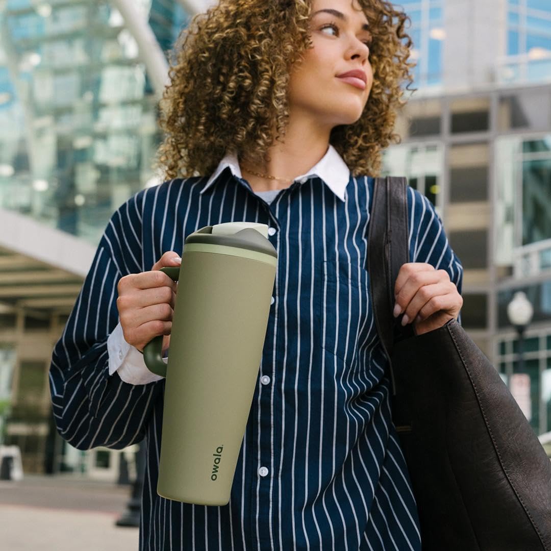 Tumbler Stainless Steel Water Bottle 40 oz Tropical | 2-in-1 Sip-or-Swig Lid | Splash-Resistant Lid | Reusable Straw | Cup Holder Friendly | Right & Left Hand Friendly
