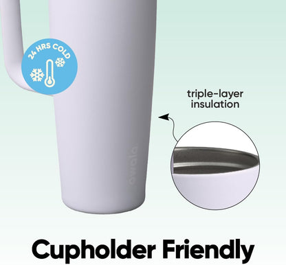 Tumbler Stainless Steel Water Bottle 40 oz Tropical | 2-in-1 Sip-or-Swig Lid | Splash-Resistant Lid | Reusable Straw | Cup Holder Friendly | Right & Left Hand Friendly