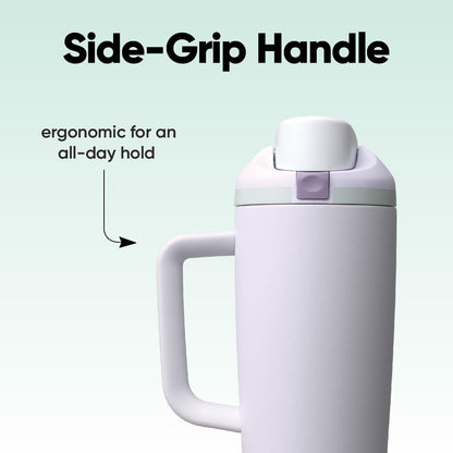 Tumbler Stainless Steel Water Bottle 40 oz Tropical | 2-in-1 Sip-or-Swig Lid | Splash-Resistant Lid | Reusable Straw | Cup Holder Friendly | Right & Left Hand Friendly