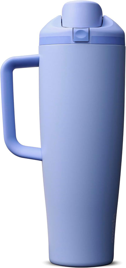 Tumbler Stainless Steel Water Bottle 40 oz Tropical | 2-in-1 Sip-or-Swig Lid | Splash-Resistant Lid | Reusable Straw | Cup Holder Friendly | Right & Left Hand Friendly