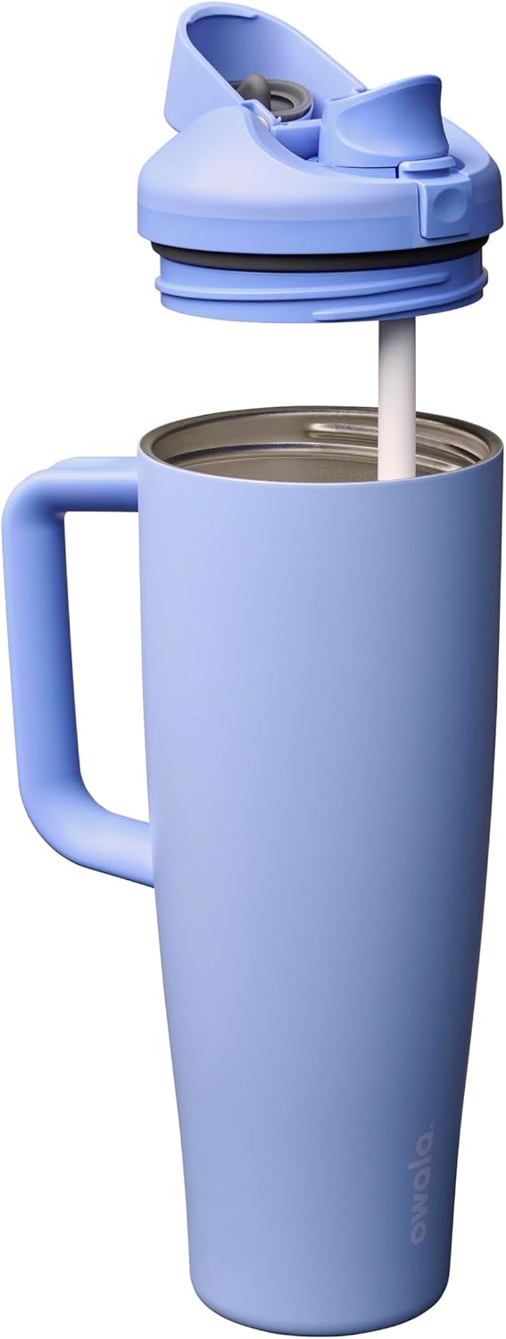 Tumbler Stainless Steel Water Bottle 40 oz Tropical | 2-in-1 Sip-or-Swig Lid | Splash-Resistant Lid | Reusable Straw | Cup Holder Friendly | Right & Left Hand Friendly