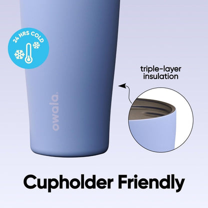 Tumbler Stainless Steel Water Bottle 40 oz Tropical | 2-in-1 Sip-or-Swig Lid | Splash-Resistant Lid | Reusable Straw | Cup Holder Friendly | Right & Left Hand Friendly