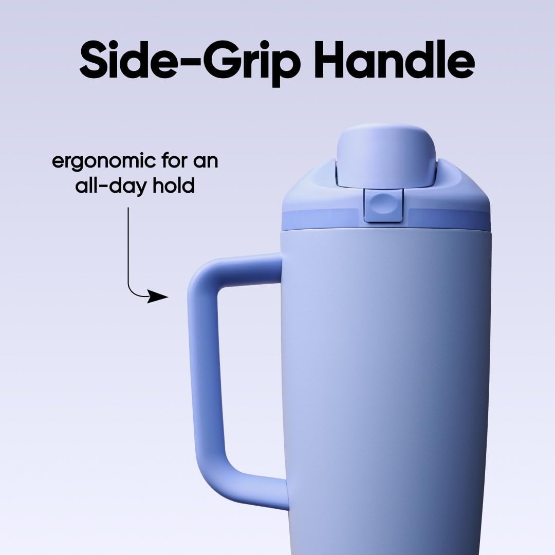 Tumbler Stainless Steel Water Bottle 40 oz Tropical | 2-in-1 Sip-or-Swig Lid | Splash-Resistant Lid | Reusable Straw | Cup Holder Friendly | Right & Left Hand Friendly