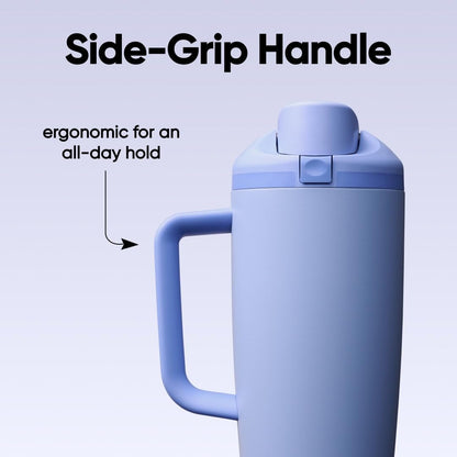 Tumbler Stainless Steel Water Bottle 40 oz Tropical | 2-in-1 Sip-or-Swig Lid | Splash-Resistant Lid | Reusable Straw | Cup Holder Friendly | Right & Left Hand Friendly