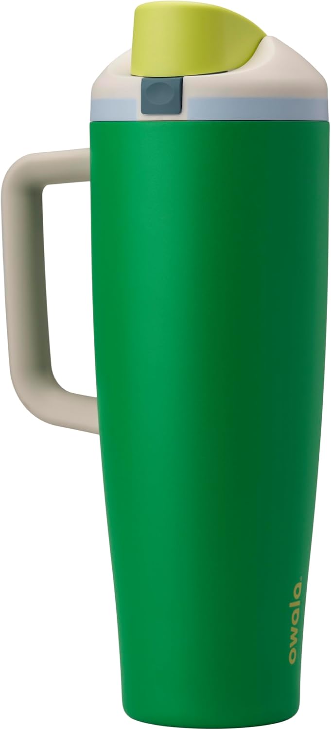 Tumbler Stainless Steel Water Bottle 40 oz Tropical | 2-in-1 Sip-or-Swig Lid | Splash-Resistant Lid | Reusable Straw | Cup Holder Friendly | Right & Left Hand Friendly